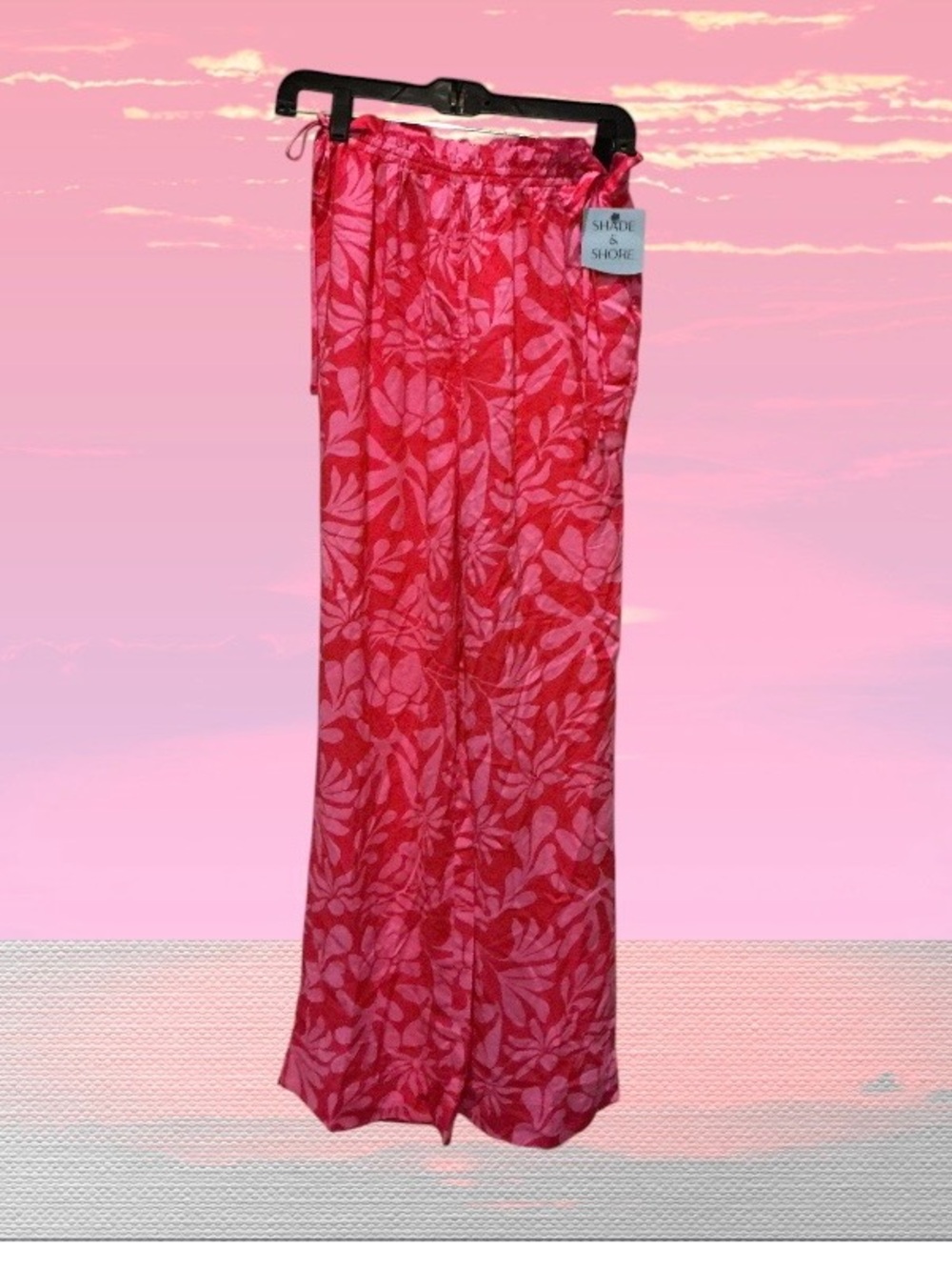 Women's Tropical Print Ruffle Waist Cover
Up Pants Shade & Shore Pink - Picture 3 of 6